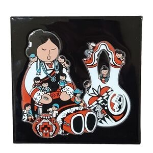 Cleo Teissedre native American art tile wall hanging trivet